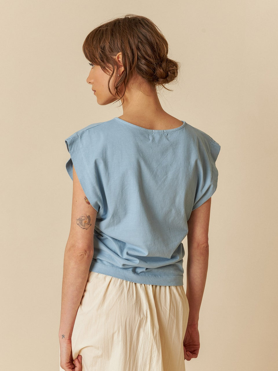 Organic Cotton T-Shirt by Indi & Cold in Azul Vintage