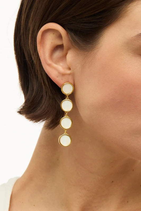 Amy Round Bezel Drop Earrings by Brackish