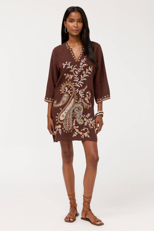 Seamed Swing Dress by Johnny Was in Bitter Chocolate