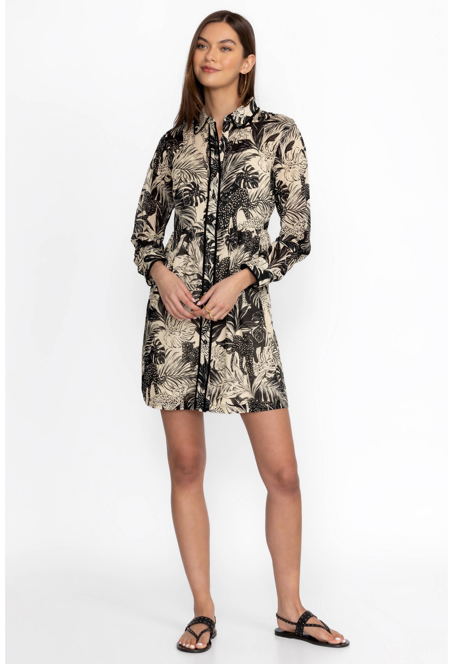 Piping Shirt Dress by Johnny Was in Paolina