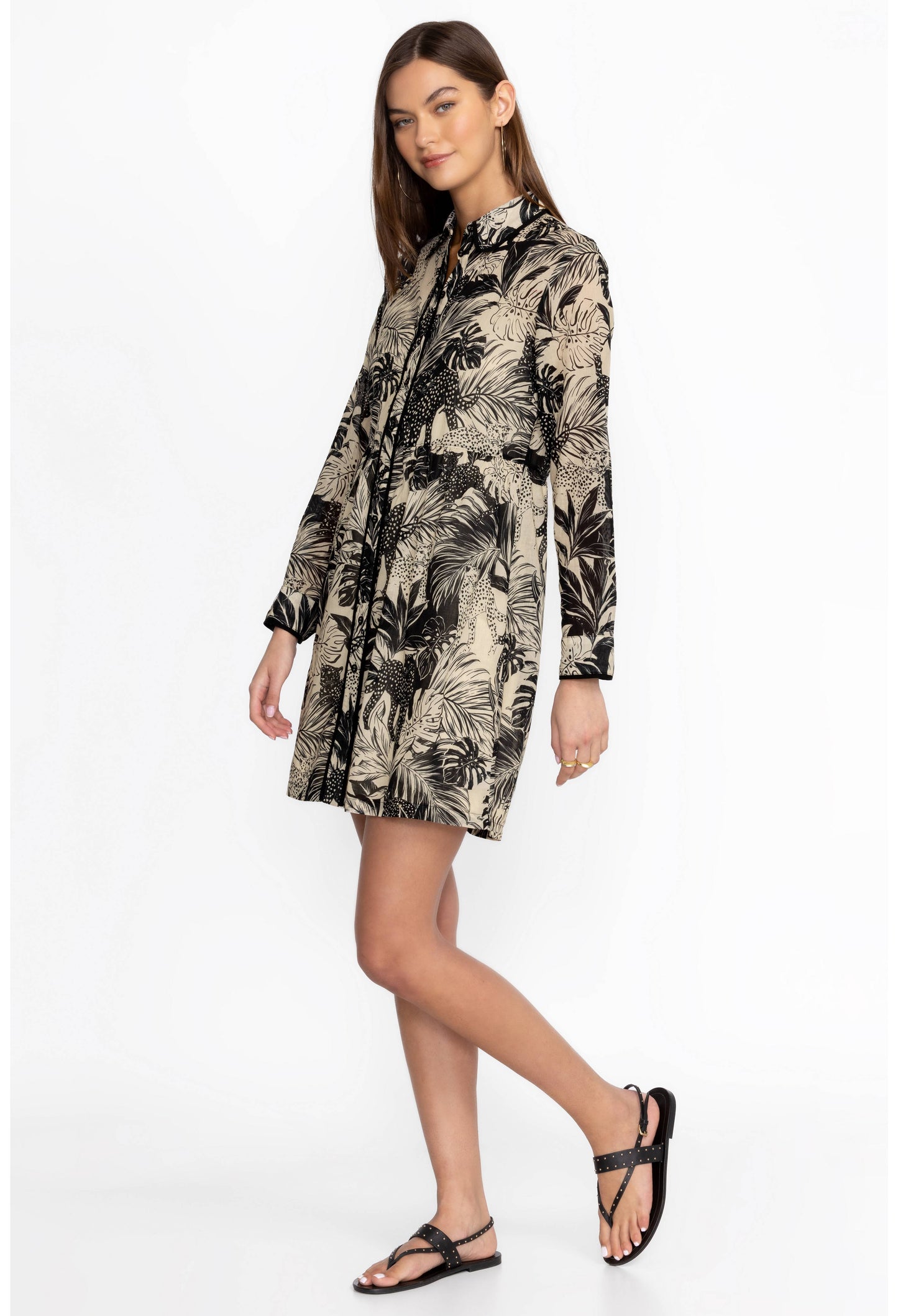 Piping Shirt Dress by Johnny Was in Paolina