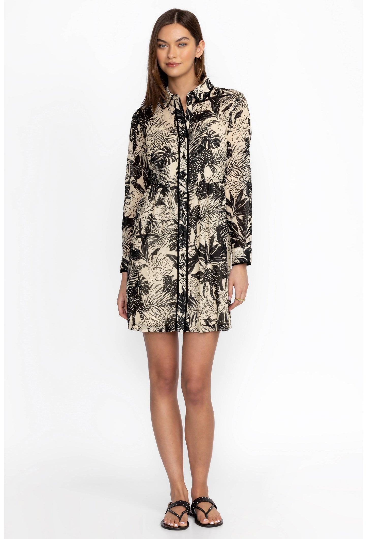 Piping Shirt Dress by Johnny Was in Paolina