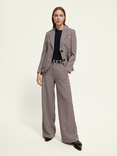 Hana High Rise Wide Leg Pants by Scotch & Soda in Houndstooth