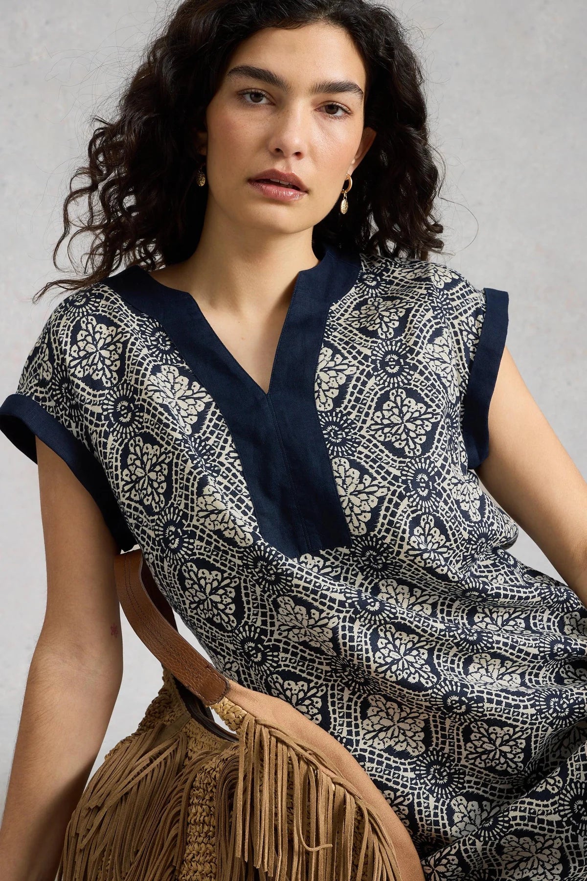 Jilly Linen Dress by White Stuff in Navy