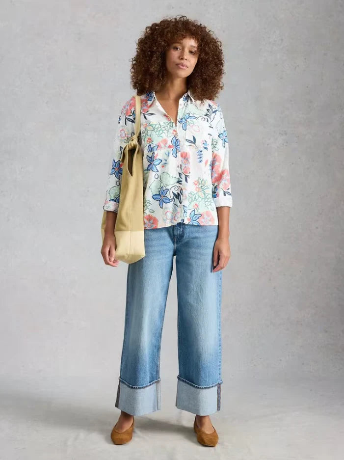 Sophie Organic Cotton Shirt by White Stuff in Ivory