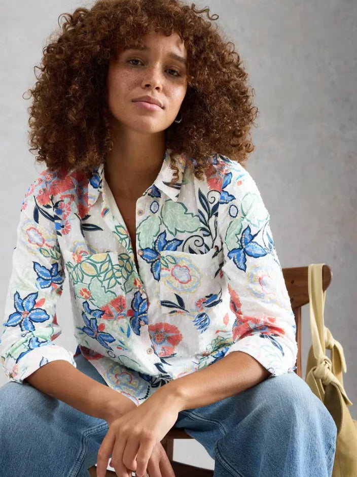 Sophie Organic Cotton Shirt by White Stuff in Ivory