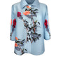 Elizabeth Rose Garden Crystal Pleats Shirt by Wild Cosmos in French Blue Mix