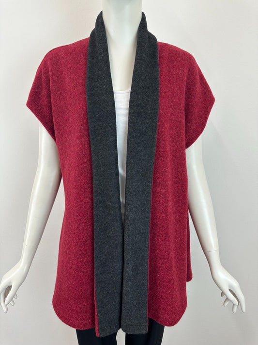 Reversible Short Sleeve Cover Up by Nally & Millie in Wine/Black