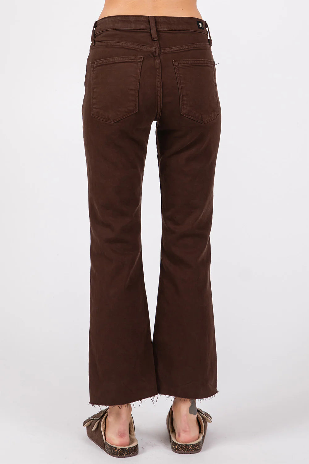 Bambino Scissor Hem Crop Baby Flare Jean By Letter to Juliet in Chocolate