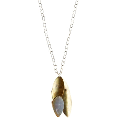 Light Dona Necklace by Homart in Brass and Mother of Pearl
