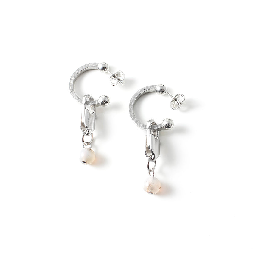 Havane Earrings by Anne-Marie Chagnon in Pewter and Quartz