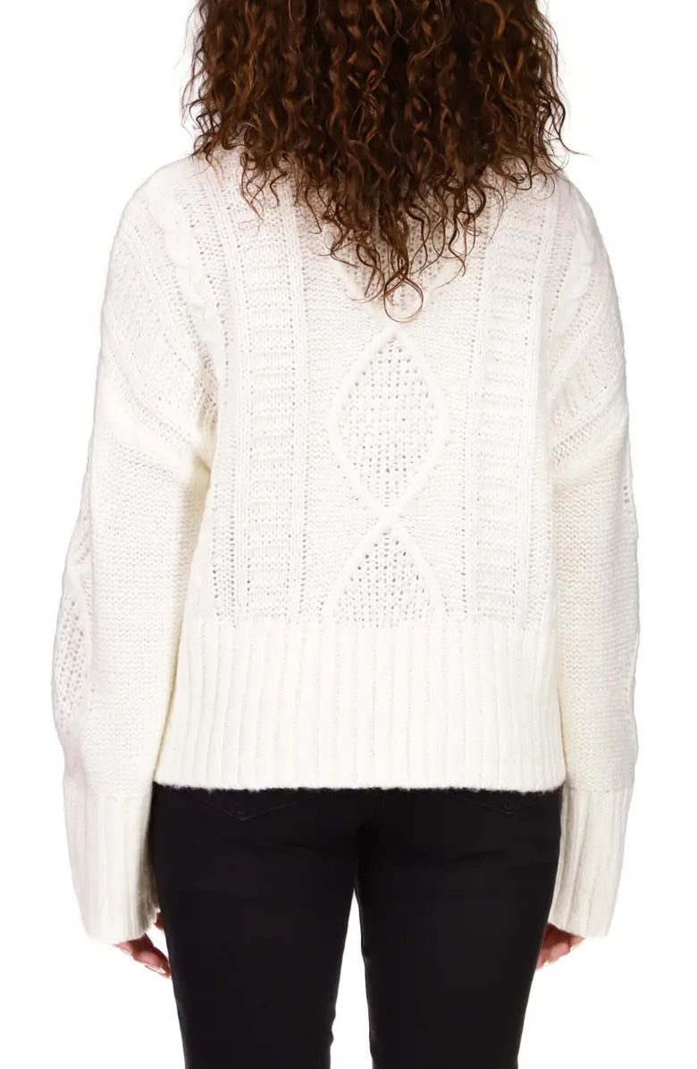 Warm Up Cable Sweater by Sanctuary in Creme