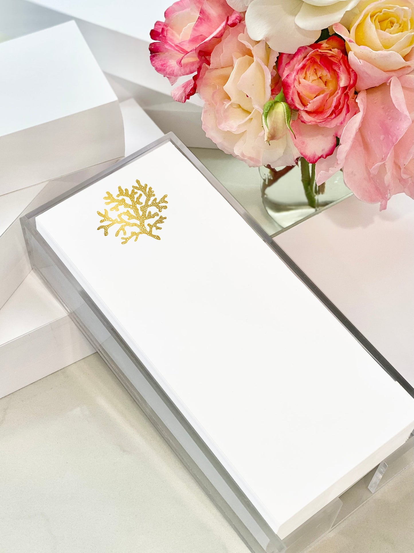 Gold Foil Buck Coral Notepad by Black Ink