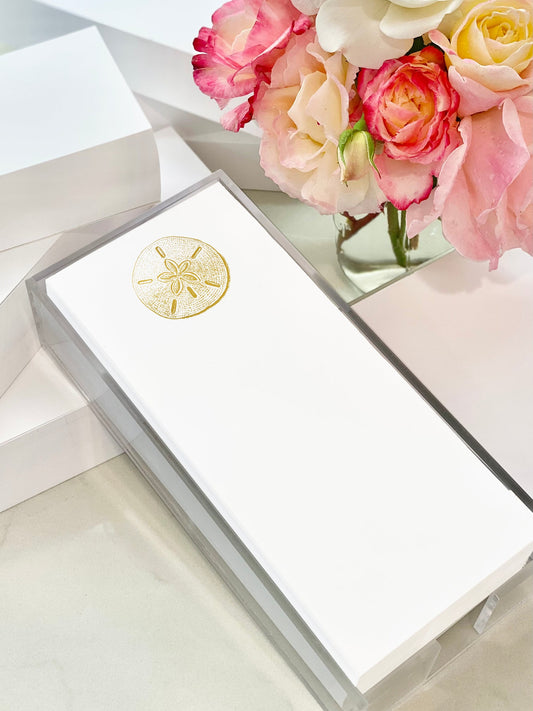 Gold Foil Buck Sand Dollar Notepad by Black Ink