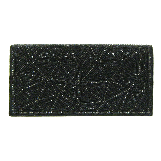 Crystal Handbag by David Jeffery with Black Crystal Beads