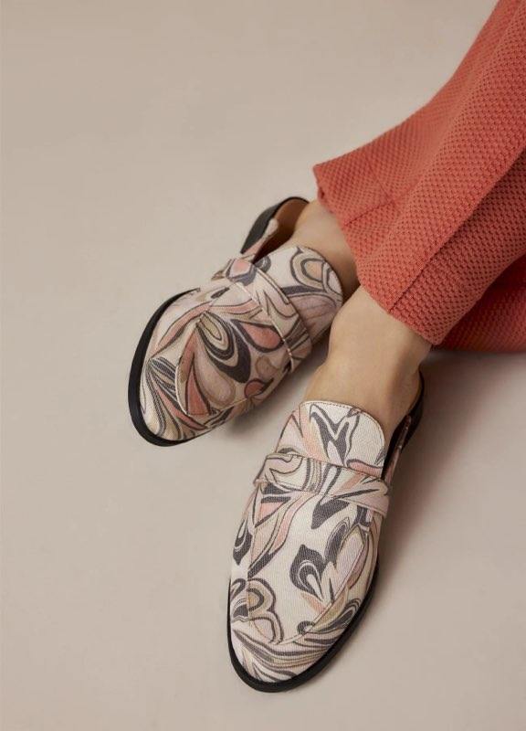Canvas Printed Loafer by Summum in Rose Quartz