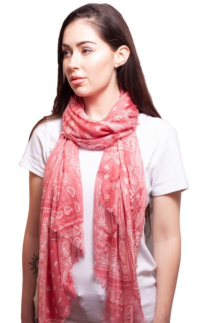 Vintage Paisley Scarf by Blue Pacific in Brick