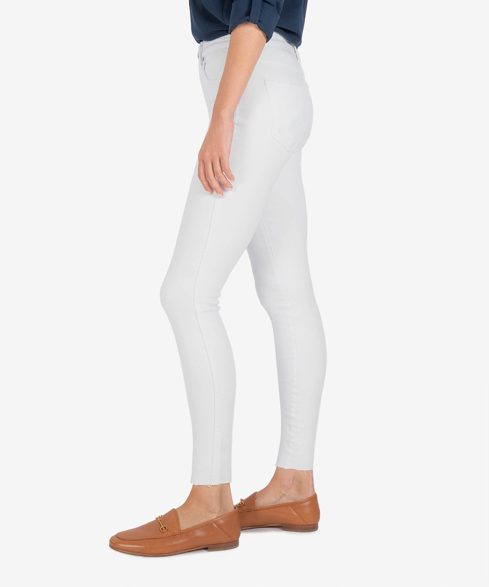 Connie High Rise Ankle Skinny Jean by Kut from the Kloth in Optic White