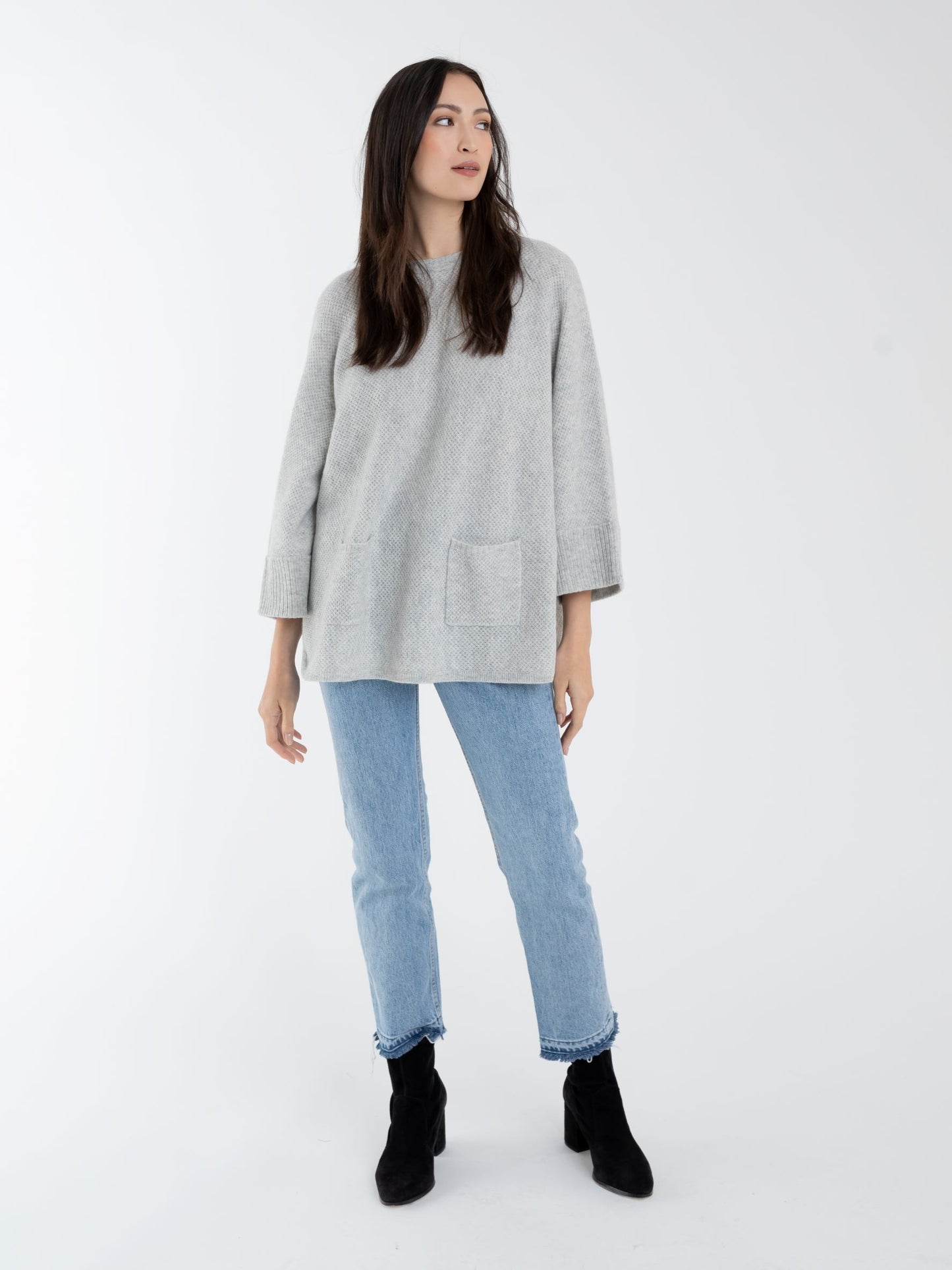 Napa Valley Poncho by Alashan Cashmere in Ash