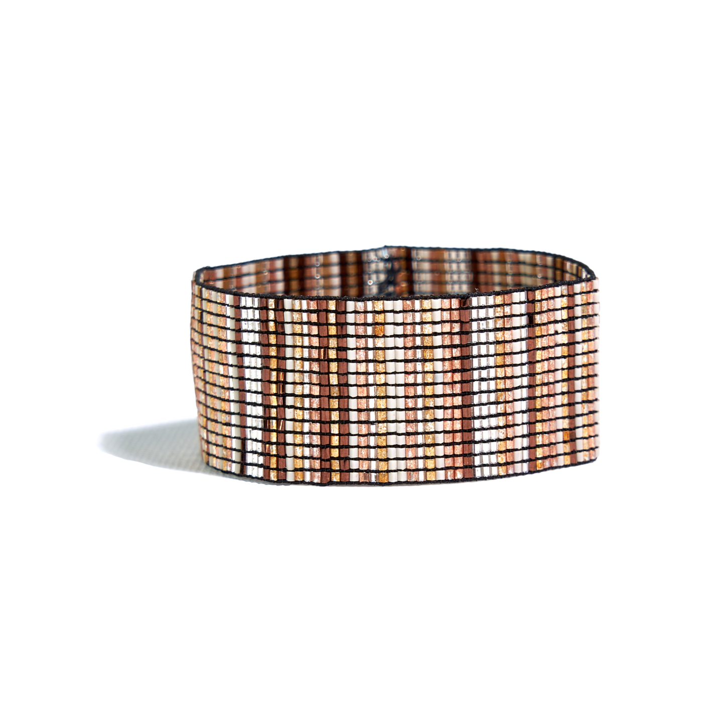 Horizontal Stripe Luxe Stretch Bracelet by Ink+Alloy in Mixed Metallics