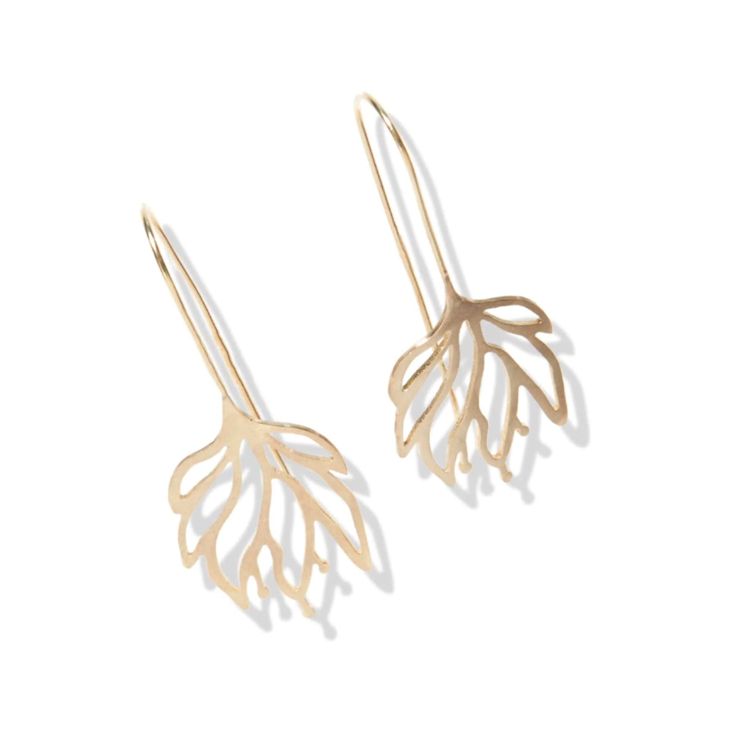 Flora Flower Threader Earrings by Ink+Alloy in Brass