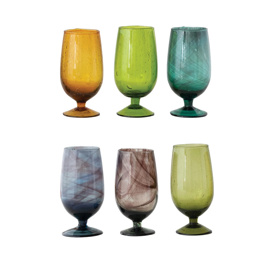 Hand-Blown Stemmed Drinking Glass by Creative Co-Op