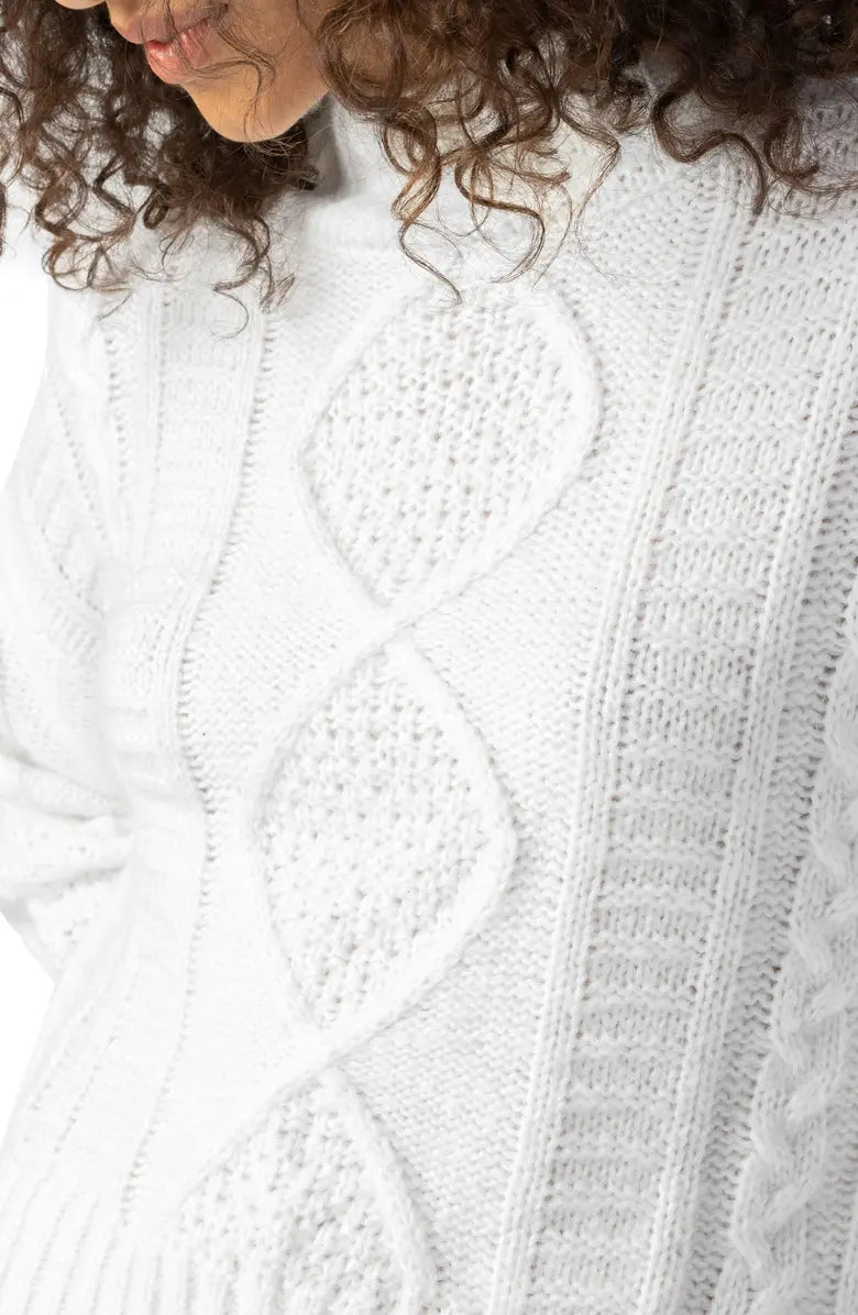 Warm Up Cable Sweater by Sanctuary in Creme