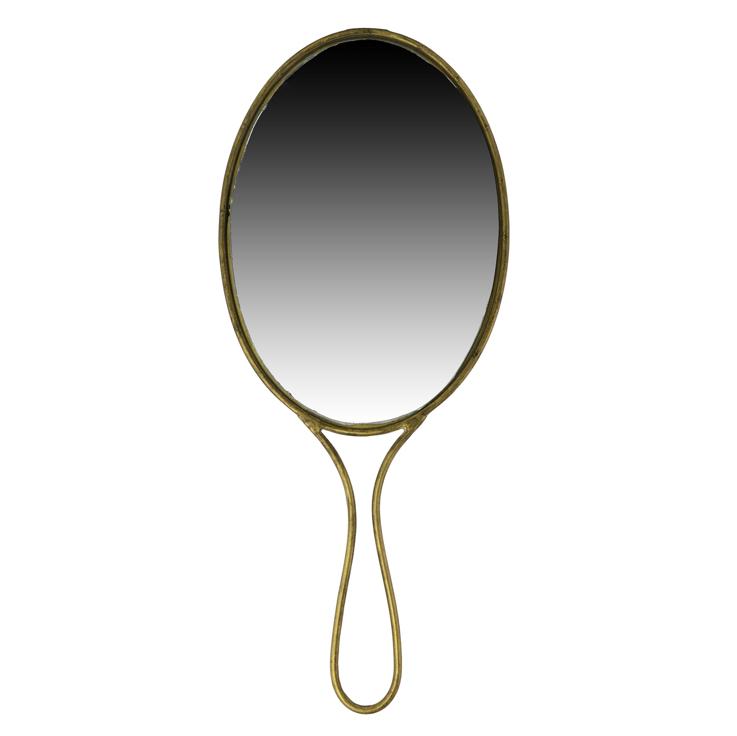 Lena Oval Hand Mirror by Homart in Brass